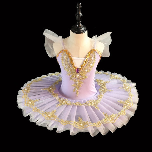 Ballet dress, dancing suspenders dress, children's puff dress, little swan dance costume, performance outfit for dance