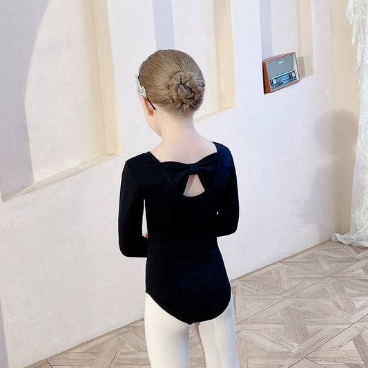 Ballet Leotards for kids Autumn and winter long sleeve cotton girls Jumpsuit Performance Costume  Dance Costume