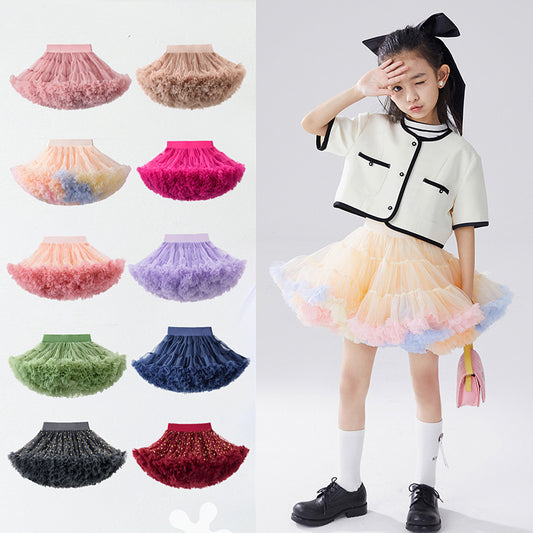 Girls tutu skirt princess skirt European and American super puff baby girl birthday dress skirt Christmas performance dress tutu skirt tide