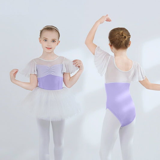 Girl Ballet Leotards kids Flutter Sleeve Ballet Leotards Dance Performance Clothing Jumpsuit