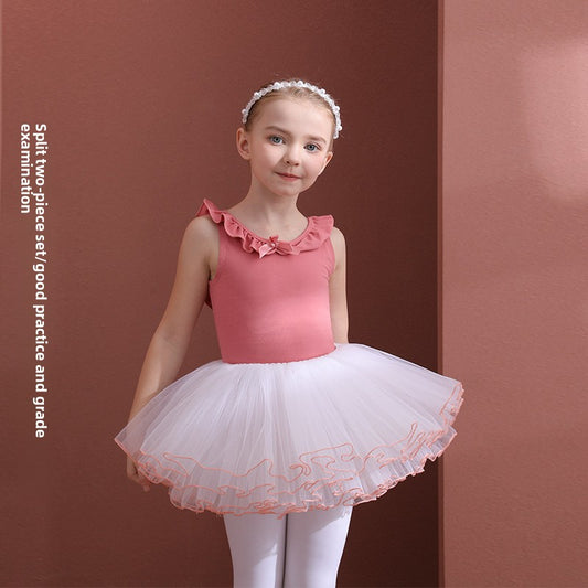 Kid's dance costumes -Girls' pure cotton ballet dress-Children's dancing dress-Dance practice attire